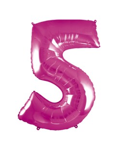 Palloncino Mylar Numero 5 Fuxia Mega 40" - 101cm - 1pz | G3S Party