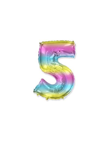 Palloncino Mylar Numero 5 Multicolor Gradient Mini 14" - 35cm - 1pz | G3S Party