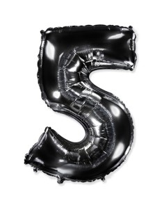 Palloncino Mylar Numero 5 Nero Mega 40" - 101cm - 1pz | G3S Party