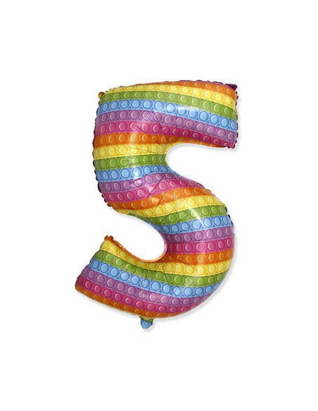 Palloncino Mylar Numero 5 Pop It SuperShape 32" - 81cm - 1pz | G3S Party