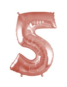 Palloncino Mylar Numero 5 Rosa Gold Mega 40" - 101cm - 1pz | G3S Party