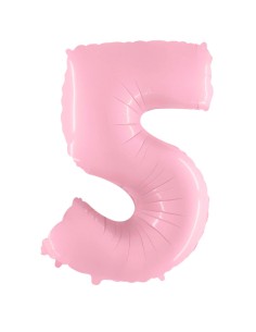 Palloncino Mylar Numero 5 Rosa Mega 40" - 101cm - 1pz | G3S Party