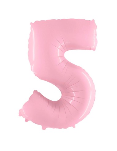 Palloncino Mylar Numero 5 Rosa Mega 40" - 101cm - 1pz | G3S Party