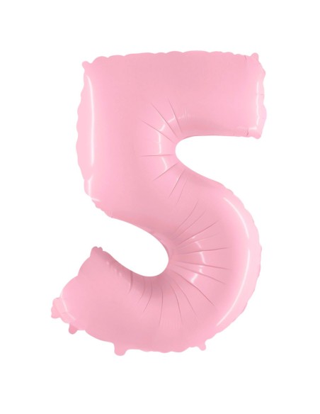 Palloncino Mylar Numero 5 Rosa Mega 40" - 101cm - 1pz | G3S Party