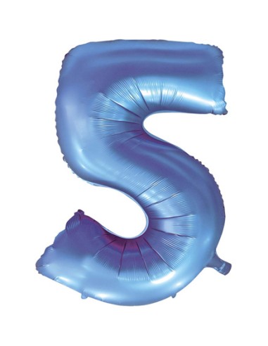 Palloncino Mylar Numero 5 Satin Velvet Periwinkle Mega 40" - 101cm - 1pz | G3S Party