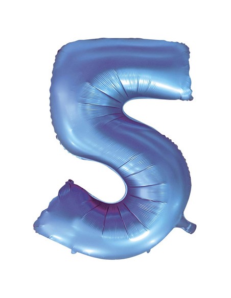 Palloncino Mylar Numero 5 Satin Velvet Periwinkle Mega 40" - 101cm - 1pz | G3S Party