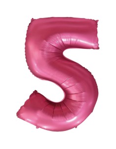 Palloncino Mylar Numero 5 Satin velvet Pomegranate Mega 40" - 101cm - 1pz | G3S Party