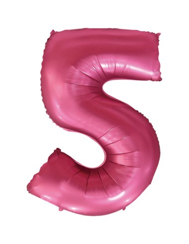 Palloncino Mylar Numero 5 Satin velvet Pomegranate Mega 40" - 101cm - 1pz | G3S Party