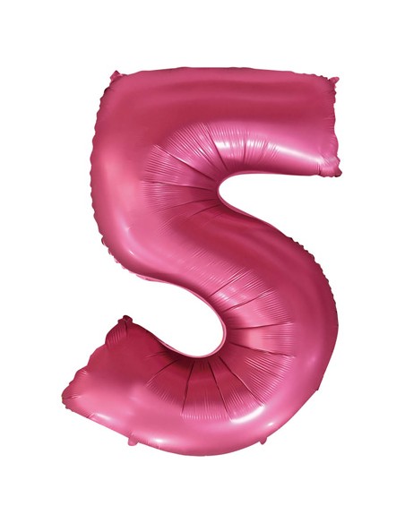 Palloncino Mylar Numero 5 Satin velvet Pomegranate Mega 40" - 101cm - 1pz | G3S Party