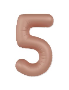 Palloncino Mylar Numero 5 Slim Mate Rosa Vintage Satinato 37" - 86cm - 1pz | G3S Party