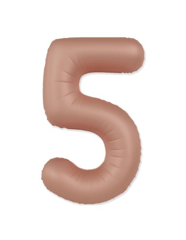 Palloncino Mylar Numero 5 Slim Mate Rosa Vintage Satinato 37" - 86cm - 1pz | G3S Party
