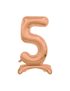 Palloncino Mylar Numero 5 Standing Rosa Gold Mega 30" - 76cm - 1pz | G3S Party