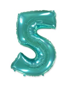 Palloncino Mylar Numero 5 Verde Menta Mega 40" - 101cm - 1pz | G3S Party