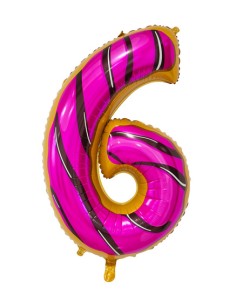 Palloncino Mylar Numero 6 Candy Mega 34" - 86cm - 1pz | G3S Party