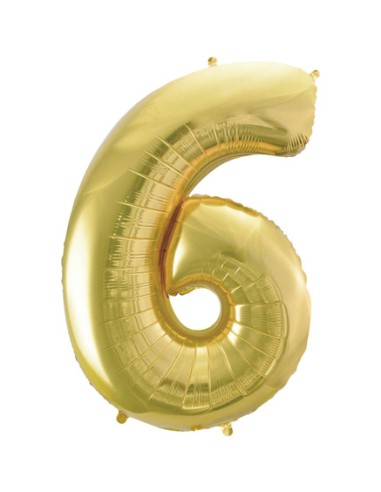 Palloncino Mylar Numero 6 Champagne Mega 40" - 101cm - 1pz | G3S Party