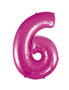 Palloncino Mylar Numero 6 Fuxia Mega 40" - 101cm - 1pz | G3S Party