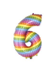 Palloncino Mylar Numero 6 Pop It SuperShape 32" - 81cm - 1pz | G3S Party
