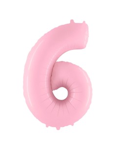 Palloncino Mylar Numero 6 Rosa Mega 40" - 101cm - 1pz | G3S Party