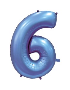Palloncino Mylar Numero 6 Satin Velvet Periwinkle Mega 40" - 101cm - 1pz | G3S Party
