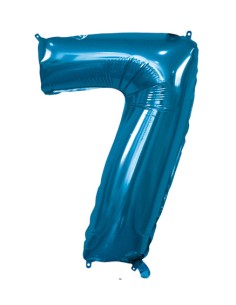 Palloncino Mylar Numero 7 Blu Mega 40" - 101cm - 1pz | G3S Party