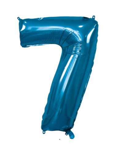 Palloncino Mylar Numero 7 Blu Mega 40" - 101cm - 1pz | G3S Party