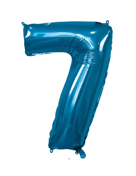 Palloncino Mylar Numero 7 Blu Mega 40" - 101cm - 1pz | G3S Party