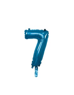 Palloncino Mylar Numero 7 Blu Mini 14" - 35cm con valvola - 1pz | G3S Party
