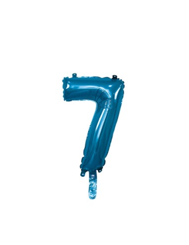 Palloncino Mylar Numero 7 Blu Mini 14" - 35cm con valvola - 1pz | G3S Party