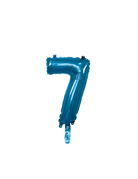 Palloncino Mylar Numero 7 Blu Mini 14" - 35cm con valvola - 1pz | G3S Party