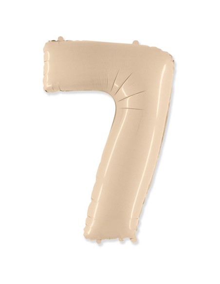 Palloncino Mylar Numero 7 Crema Mega 40" - 101cm - 1pz | G3S Party