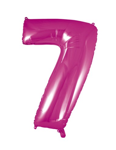 Palloncino Mylar Numero 7 Fuxia Mega 40" - 101cm - 1pz | G3S Party