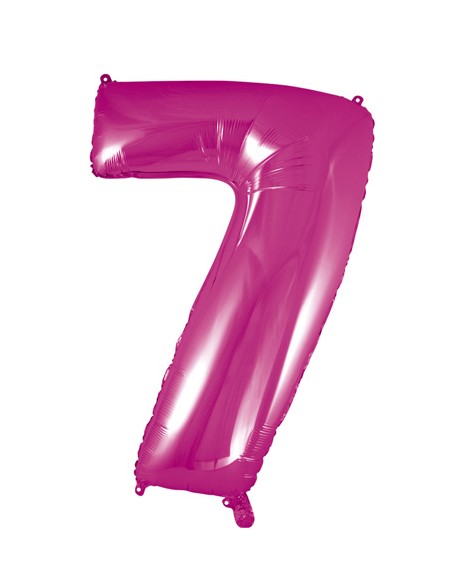 Palloncino Mylar Numero 7 Fuxia Mega 40" - 101cm - 1pz | G3S Party
