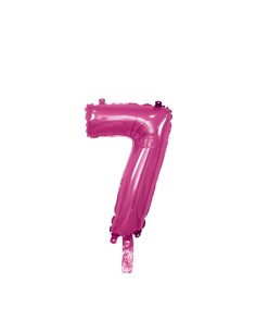 Palloncino Mylar Numero 7 Fuxia Mini 14" - 35cm con valvola - 1pz | G3S Party