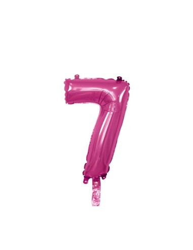 Palloncino Mylar Numero 7 Fuxia Mini 14" - 35cm con valvola - 1pz | G3S Party