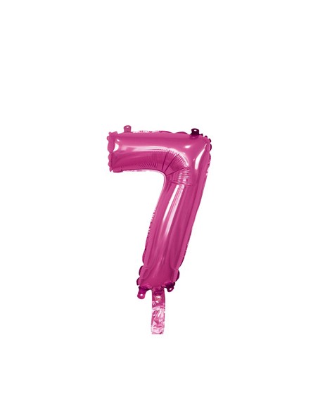 Palloncino Mylar Numero 7 Fuxia Mini 14" - 35cm con valvola - 1pz | G3S Party