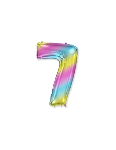 Palloncino Mylar Numero 7 Multicolor Gradient Mini 14" - 35cm - 1pz | G3S Party