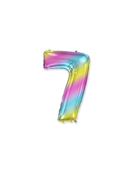 Palloncino Mylar Numero 7 Multicolor Gradient Mini 14" - 35cm - 1pz | G3S Party