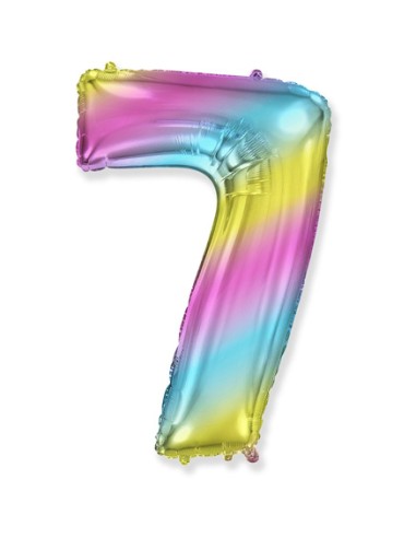 Palloncino Mylar Numero 7 Multicolor Gradient SuperShape 40" - 101cm - 1pz | G3S Party