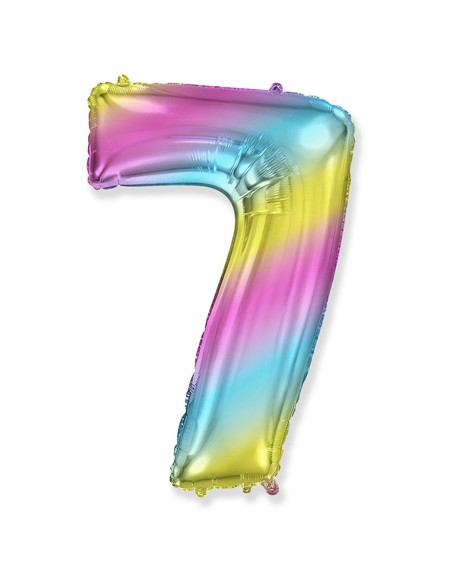 Palloncino Mylar Numero 7 Multicolor Gradient SuperShape 40" - 101cm - 1pz | G3S Party