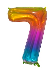 Palloncino Mylar Numero 7 Multicolor Jelly Mega 34" - 86cm - 1pz | G3S Party