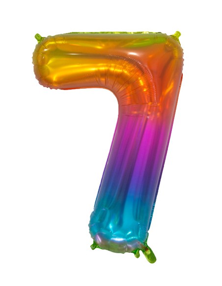 Palloncino Mylar Numero 7 Multicolor Jelly Mega 34" - 86cm - 1pz | G3S Party