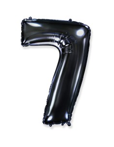 Palloncino Mylar Numero 7 Nero Mega 40" - 101cm - 1pz | G3S Party
