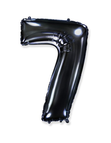 Palloncino Mylar Numero 7 Nero Mega 40" - 101cm - 1pz | G3S Party