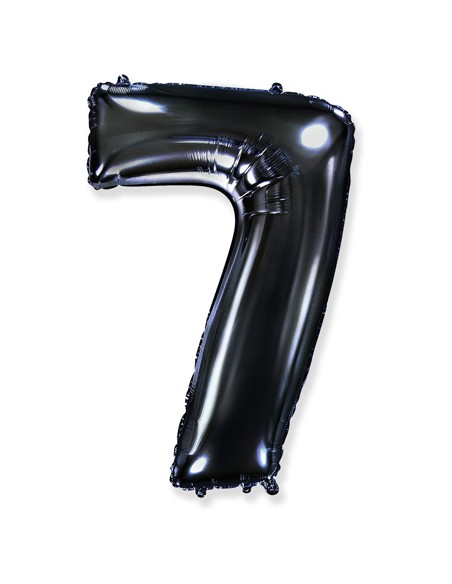 Palloncino Mylar Numero 7 Nero Mega 40" - 101cm - 1pz | G3S Party
