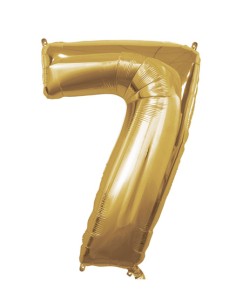Palloncino Mylar Numero 7 Oro Mega 40" - 101cm - 1pz | G3S Party