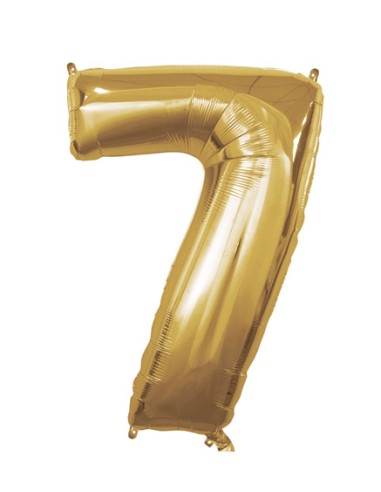 Palloncino Mylar Numero 7 Oro Mega 40" - 101cm - 1pz | G3S Party