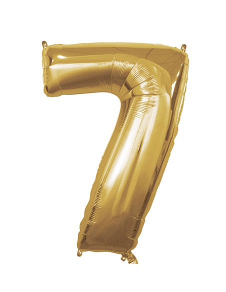 Palloncino Mylar Numero 7 Oro Mega 40" - 101cm - 1pz | G3S Party