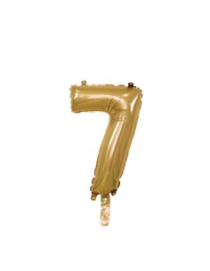 Palloncino Mylar Numero 7 Oro Mini 14" - 35cm con valvola - 1pz | G3S Party