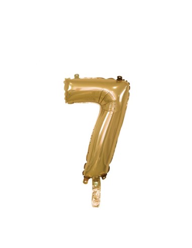 Palloncino Mylar Numero 7 Oro Mini 14" - 35cm con valvola - 1pz | G3S Party