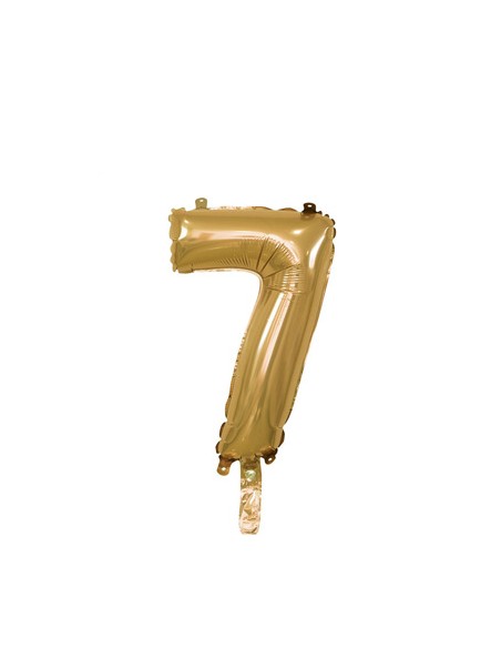Palloncino Mylar Numero 7 Oro Mini 14" - 35cm con valvola - 1pz | G3S Party